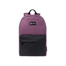 Рюкзак TORBER ГРАФФИТИ, фиолетовый с карманом черного цвета, полиэстер меланж, 42 х 29 x 19 см