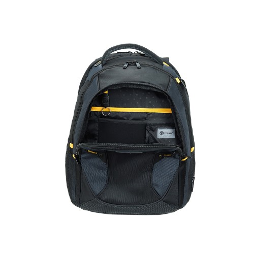 Рюкзак TORBER МЕГАПОЛИС с отделением для ноутбука 15.6", чёрный/серый, полиэстер, 35,5 х 23 х 45 см