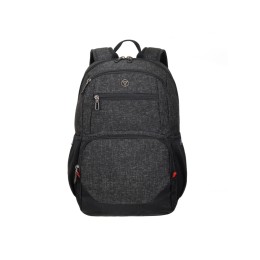 Рюкзак TORBER ПРОРЫВ с отделением для ноутбука 15.6", черн/сер меланж, полиэстер, 44х30,5х14 см, 19 л