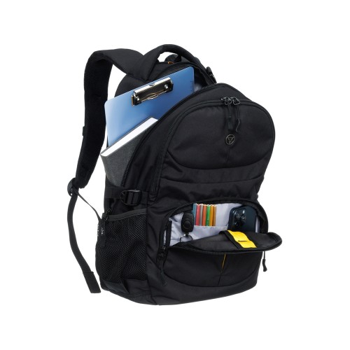 Рюкзак TORBER РАКЕТА, чёрный, полиэстер, 33х15х45 см, 22 л