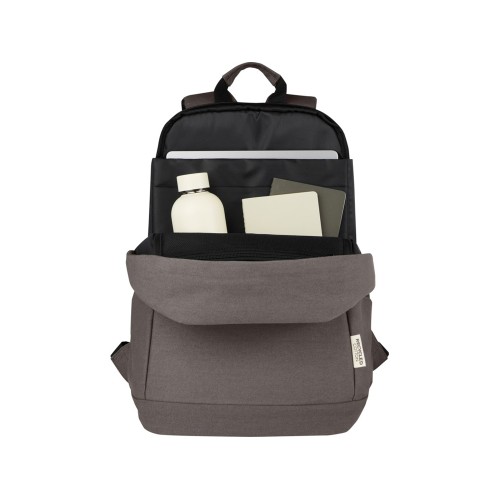 Рюкзак для ноутбука 15,6 дюймов с защитой от кражи Joey объемом 18 л из брезента, переработанного по стандарту GRS, серый