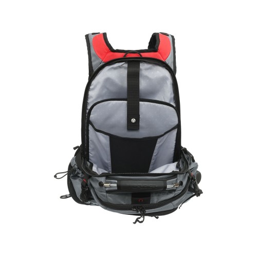 Рюкзак TORBER ДРАЙВ с отделением для ноутбука 15", серый/красный, полиэстер 1680D, 36x17x50 см, 30 л