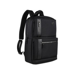 Рюкзак мужской BUGATTI НЕРО | NERO 16'', чёрный, нейлон 1680D/кожа, 29,5х14х44 см