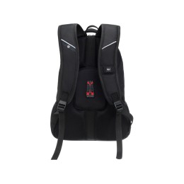 Рюкзак TORBER ПРОРЫВ с отделением для ноутбука 15", чёрный/бордовый, полиэстер 600D, 35x20x47 см, 33л