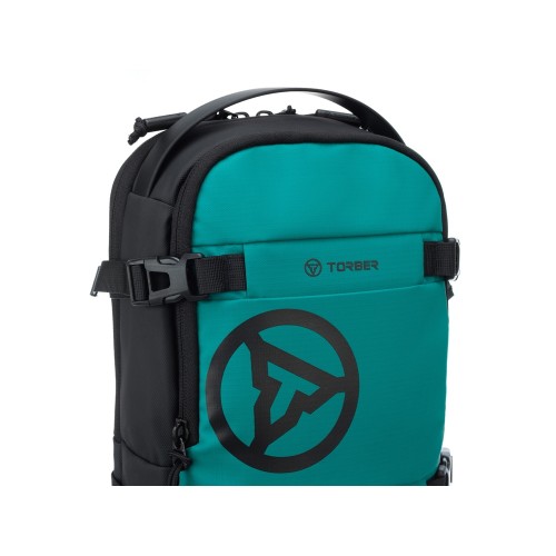 Рюкзак на одно плечо TORBER ЭКСТРИМ, зелёный/чёрный, 20 х 8 х 31 см, 5л