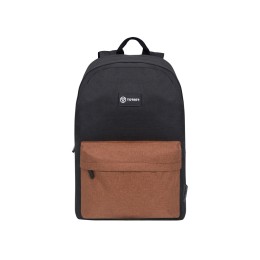 Рюкзак TORBER ГРАФФИТИ, черный с карманом коричневого цвета, полиэстер меланж, 42 х 29 x 19 см