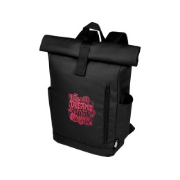 Рюкзак Byron 15,6" объемом 18 л со скручиваемым верхом, изготовленный из переработанного ПЭТ по стандарту GRS, черный