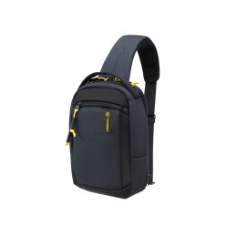 Рюкзак TORBER ВОЯЖ на одно плечо, серый, полиэстер 900D, 20х10х30 см, 5 л