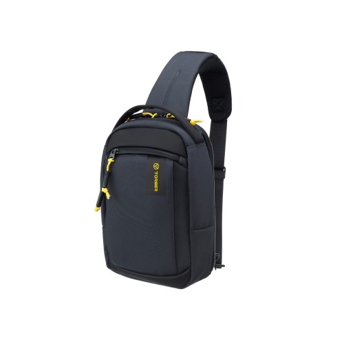 Рюкзак TORBER ВОЯЖ на одно плечо, серый, полиэстер 900D, 20х10х30 см, 5 л