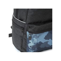 Рюкзак TORBER ГРАФФИТИ, серый с карманом синего цвета, полиэстер, 44 x 31 x 18 см