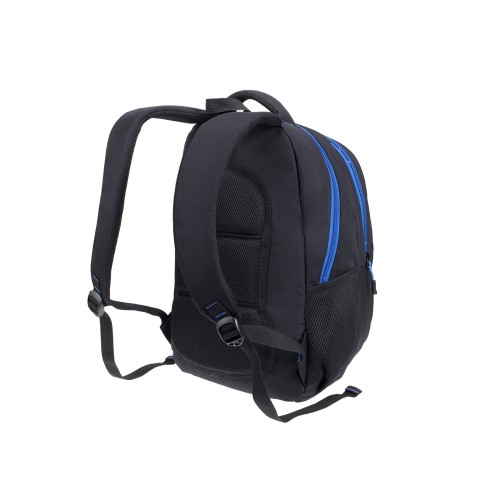 Рюкзак TORBER КЛАСС, черный с синей вставкой, полиэстер 900D, 45 x 32 x 16 см
