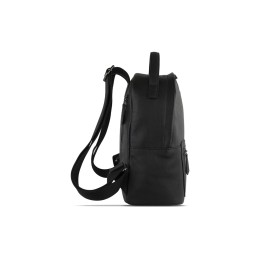 Рюкзак женский BUGATTI БЕЛЛА | BELLA, чёрный, воловья кожа/полиэстер, 24,5х12х27 см