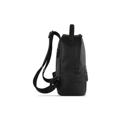 Рюкзак женский BUGATTI БЕЛЛА | BELLA, чёрный, воловья кожа/полиэстер, 24,5х12х27 см