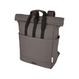 Рюкзак для 15-дюймового ноутбука Joey объемом 15 л из брезента, переработанного по стандарту GRS, со сворачивающимся верхом, серый