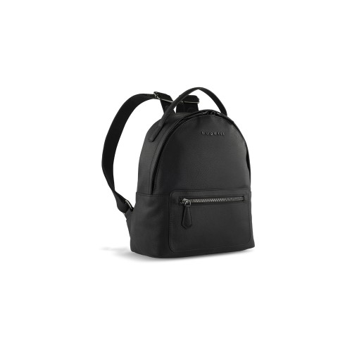 Рюкзак женский BUGATTI БЕЛЛА | BELLA, чёрный, воловья кожа/полиэстер, 24,5х12х27 см