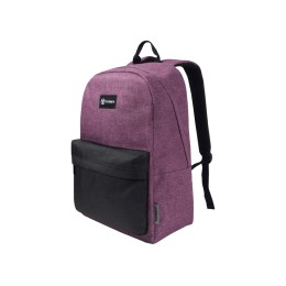 Рюкзак TORBER ГРАФФИТИ, фиолетовый с карманом черного цвета, полиэстер меланж, 42 х 29 x 19 см