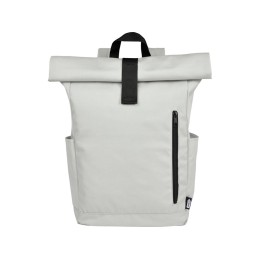 Рюкзак Byron 15,6" объемом 18 л со скручиваемым верхом, изготовленный из переработанного ПЭТ по стандарту GRS, светло-серый