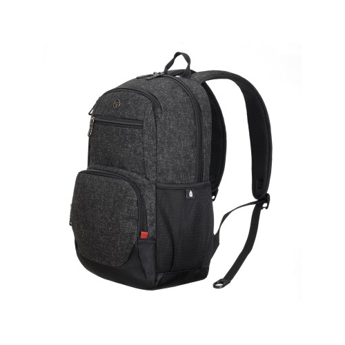 Рюкзак TORBER ПРОРЫВ с отделением для ноутбука 15.6", черн/сер меланж, полиэстер, 44х30,5х14 см, 19 л