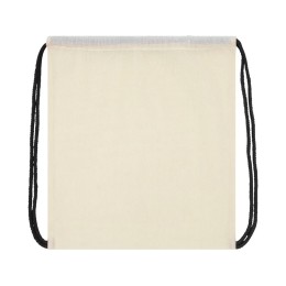 Рюкзак со шнурком Oregon, имеет цветные веревки, изготовлен из хлопка 100 г/м2, бежевый/черный