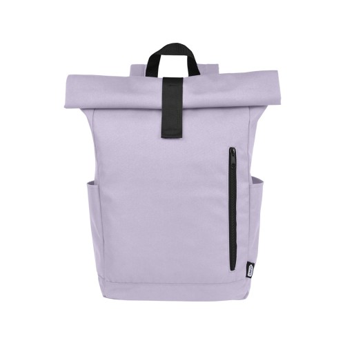 Рюкзак Байрон 15,6" объемом 18 л со скручиваемым верхом, изготовленный из переработанного ПЭТ по стандарту GRS, лиловый