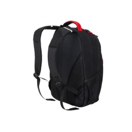 Рюкзак TORBER РАКЕТА с отделением для ноутбука 15.6", черный/красный, нейлон, 32 х 14 х 50 см, 22л