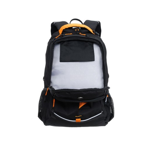 Рюкзак TORBER РАКЕТА черный/оранжевый, полиэстер/добби, 32x15x46 см, 22 л