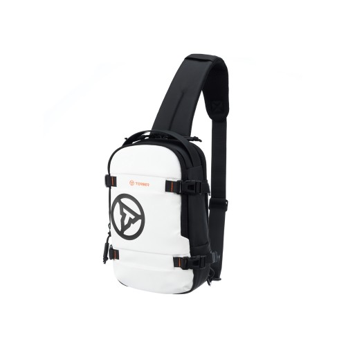 Рюкзак на одно плечо TORBER ЭКСТРИМ, белый/чёрный, 20 х 8 х 31 см, 5л