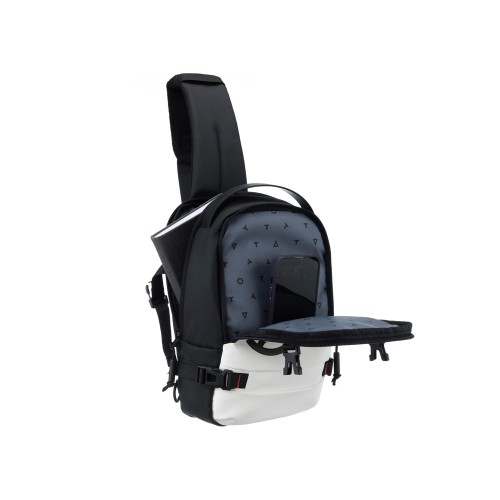 Рюкзак на одно плечо TORBER ЭКСТРИМ, белый/чёрный, 20 х 8 х 31 см, 5л