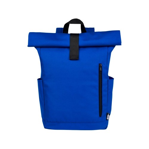 Рюкзак Byron 15,6" объемом 18 л со скручиваемым верхом, изготовленный из переработанного ПЭТ по стандарту GRS, синий