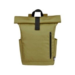 Рюкзак Byron 15,6" объемом 18 л со скручиваемым верхом, изготовленный из переработанного ПЭТ по стандарту GRS, оливковый