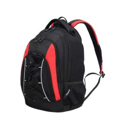 Рюкзак TORBER РАКЕТА с отделением для ноутбука 15", черный/красный, полиэстер, 33х19х45 см, 28 л