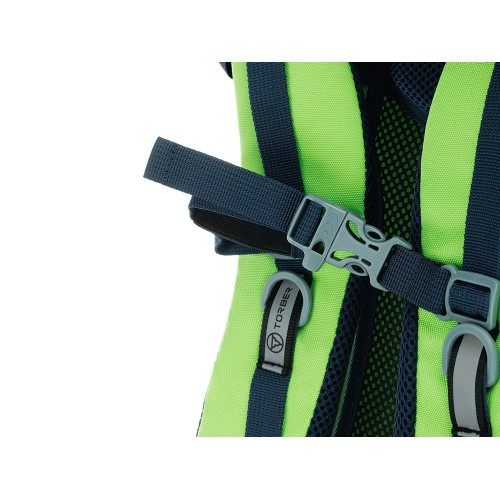 Туристический рюкзак TORBER КЕМПИНГ, синий/салатовый, полиэстер, 36 х 54 х 16 см