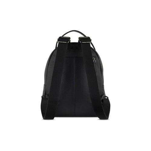 Рюкзак женский BUGATTI БЕЛЛА | BELLA, чёрный, воловья кожа/полиэстер, 24,5х12х27 см