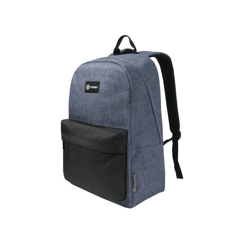 Рюкзак TORBER ГРАФФИТИ, серый с карманом черного цвета, полиэстер меланж, 42 х 29 x 19 см