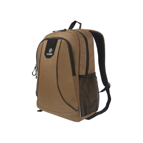 Рюкзак TORBER РАКЕТА с отделением для ноутбука 15,6", коричневый, полиэстер 600D, 46 х 30 x 13