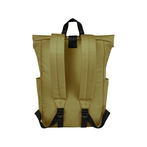 Рюкзак Byron 15,6" объемом 18 л со скручиваемым верхом, изготовленный из переработанного ПЭТ по стандарту GRS, оливковый