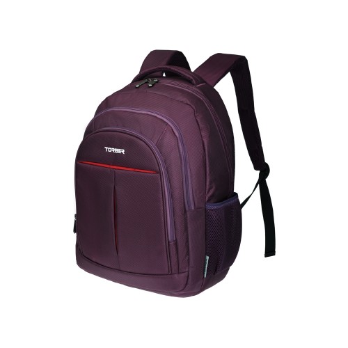 Рюкзак TORBER МЕГАПОЛИС с отделением для ноутбука 15", пурпурный, полиэстер, 46 х 32 x 13 см