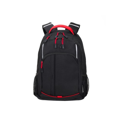 Рюкзак TORBER РАКЕТА с отделением для ноутбука 15.6", черный/красный, нейлон, 32 х 14 х 50 см, 22л