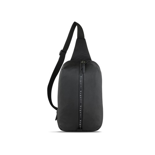 Рюкзак с одним плечевым ремнем BUGATTI БЛАНК ОБЛЕГЧЕННАЯ | BLANC DELIGHT, чёрный, нейлон RPET600D/тарпаулин/полиэстер, 18х10х31 см, 5 л