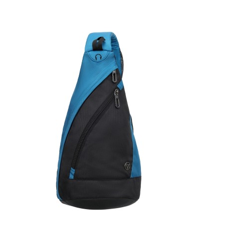 Рюкзак TORBER с одним плечевым ремнем, черный/синий, полиэстер/добби, 25x15x45 см, 7 л