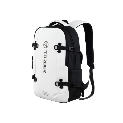 Рюкзак спортивный TORBER ЭКСТРИМ 18", белый/чёрный, 31 х 12 х 46 см, 17л