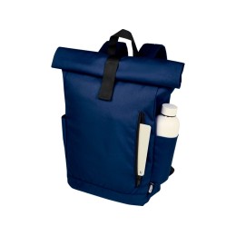Рюкзак Byron 15,6" объемом 18 л со скручиваемым верхом, изготовленный из переработанного ПЭТ по стандарту GRS, темно-синий