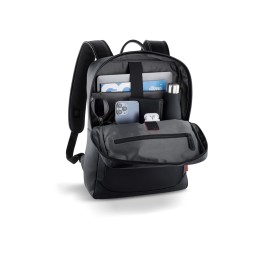 Рюкзак мужской BUGATTI КЛАРК | CLARK, чёрный, воловья кожа/полиэстер, 30х10х40 см, 12 л