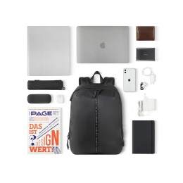 Рюкзак BUGATTI БЛАНК | BLANC 15'', чёрный, тарпаулин/полиэстер, 32х15,5х45 см