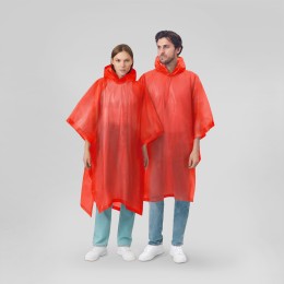 Накидка (пончо) «Hawaii» c чехлом унисекс, красный