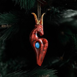 Елочные игрушки: Матрешка Царевна, Огненная коза, Белая береза, Коза, Подкова