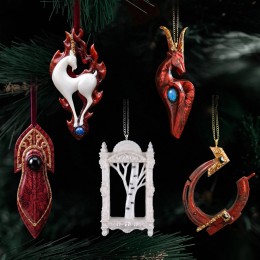 Елочные игрушки: Матрешка Царевна, Огненная коза, Белая береза, Коза, Подкова