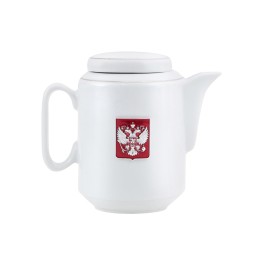 Чайный набор с подстаканником и фарфоровым чайником «ЭГОИСТ-М», серебристый/белый