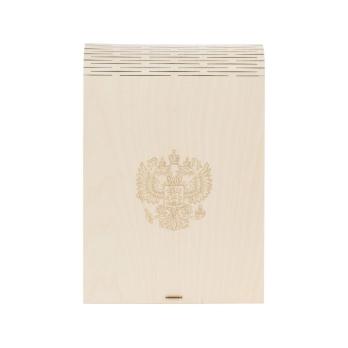 Набор бокалов для шампанского «За Россию» Chinelli в деревянной коробке