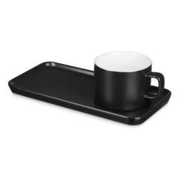 Чайная пара "Bristol": блюдце прямоугольное, чашка, коробка, черный